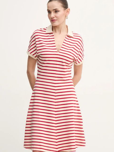 Tommy Hilfiger sukienka kolor czerwony mini rozkloszowana WW0WW44513