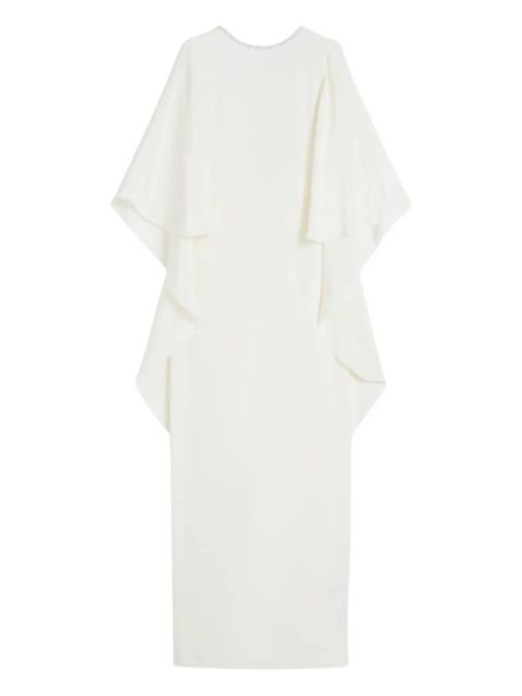 Max Mara embellished-neckline maxi bridal dress - White