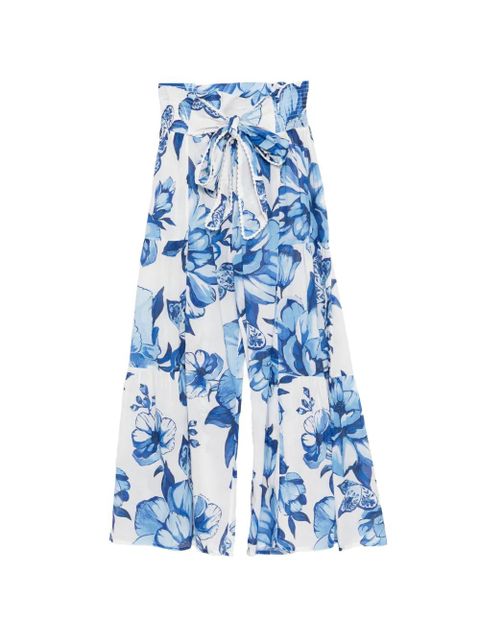 FARM Rio bow floral print trousers - Blue - zdjęcie produktu nr 1