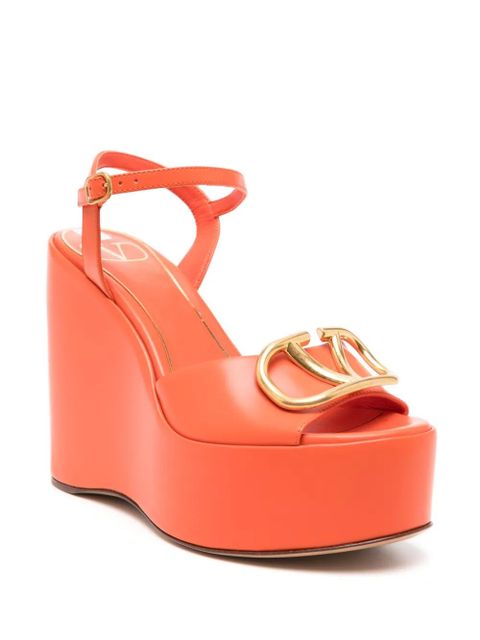 Valentino Garavani Vlogo leather sandals - Orange