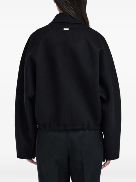 Ferragamo zip-up drawstring bomber jacket - Black