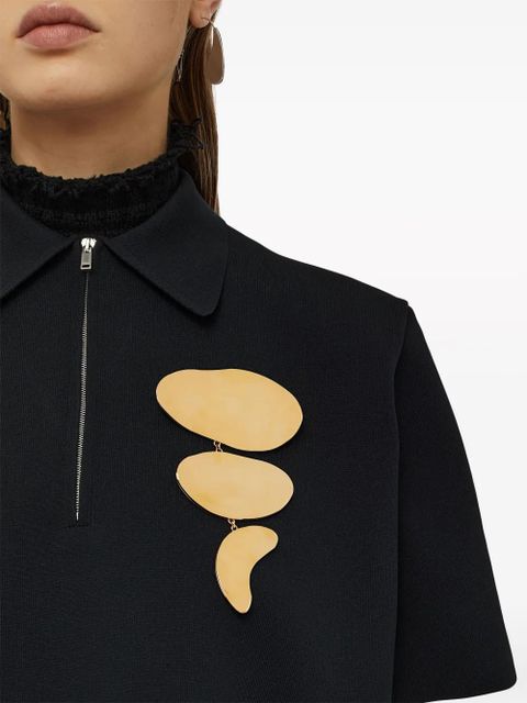 Jil Sander logo-engraved three-part pin - Yellow