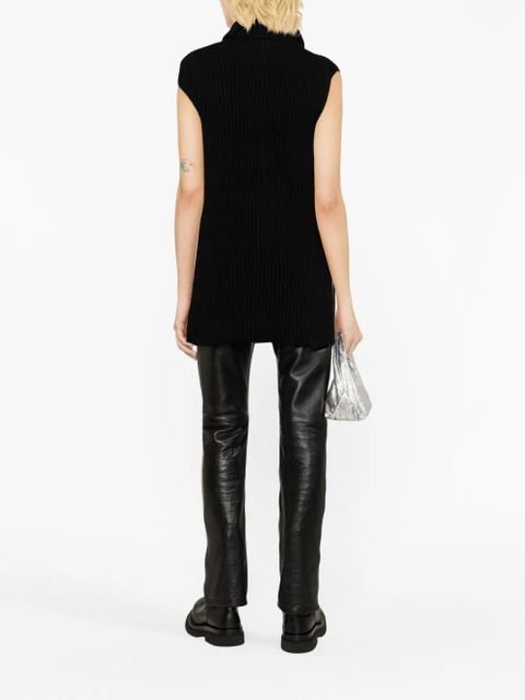 Jil Sander roll-neck knitted wool top - Black
