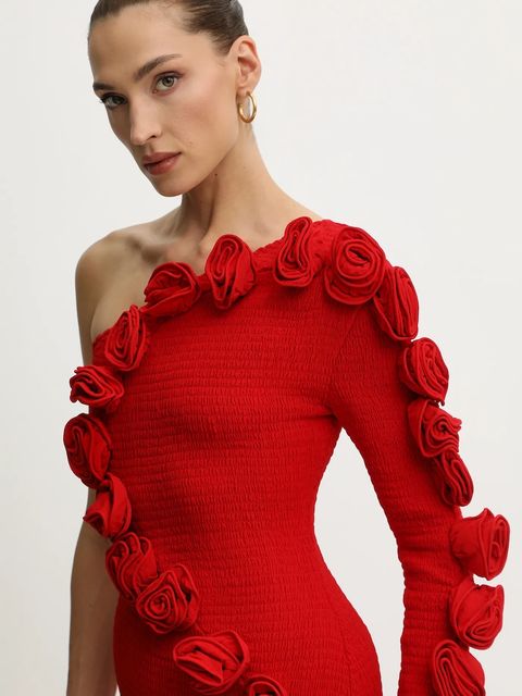 Farm Rio sukienka kolor czerwony mini dopasowana 346139