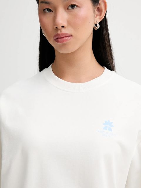 Marc O'Polo bluza bawełniana damska kolor beżowy z nadrukiem 5000009350