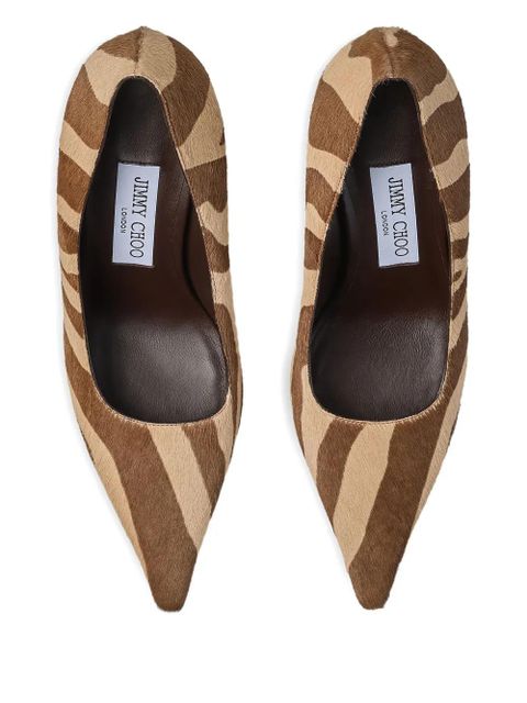 Jimmy Choo 80mm Ixia zebra-print pumps - Brown