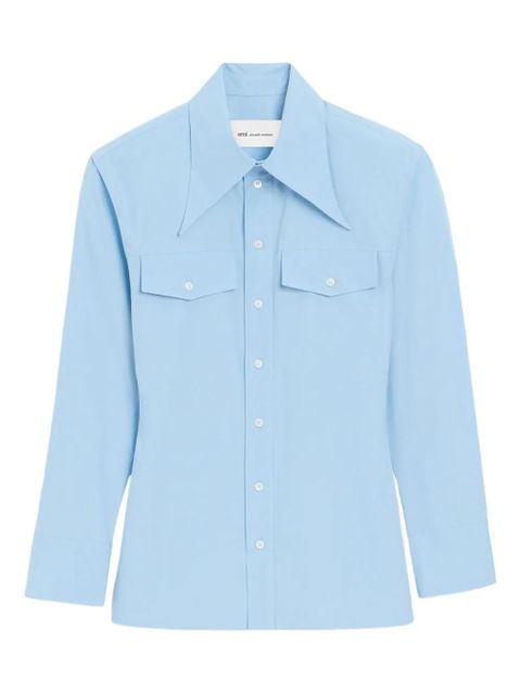 AMI Paris balloon sleeve pocket shirt - Blue - zdjęcie produktu nr 1