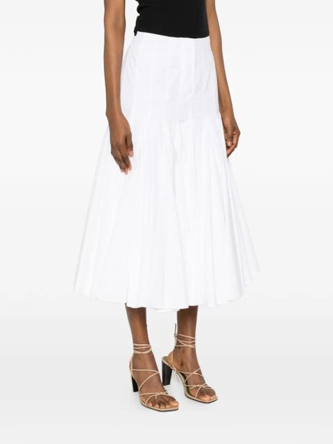 Jacquemus pleated A-line midi skirt - White