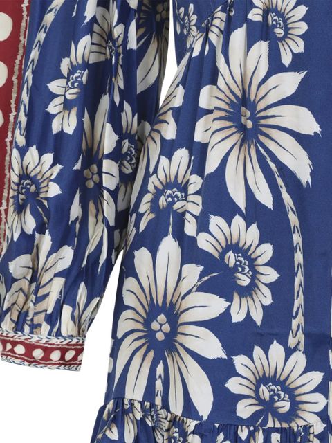 FARM Rio floral button dress - Blue