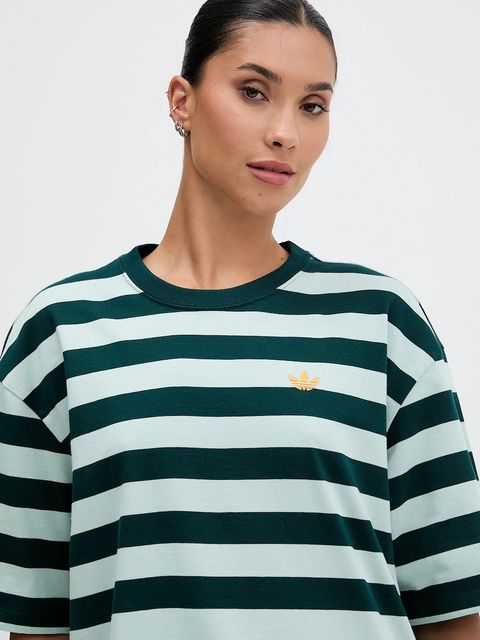 adidas Originals t-shirt Striped Ss Tee damski kolor zielony KF2322