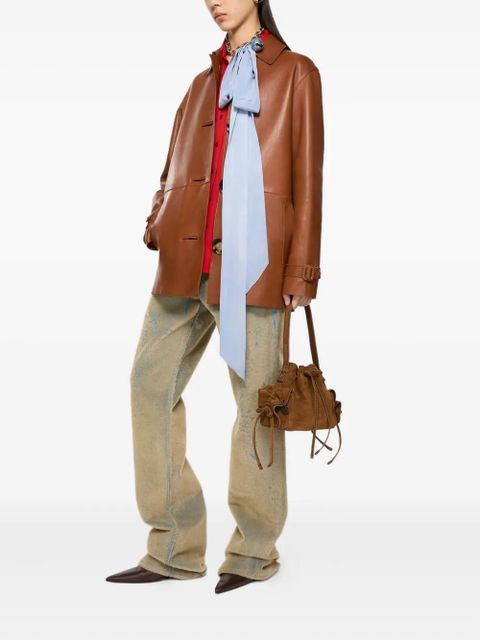 Acne Studios mini multipocket suede shoulder bag - Brown