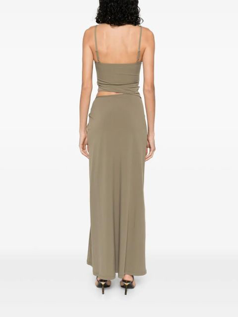 Christopher Esber ruched orbit midi dress - Green