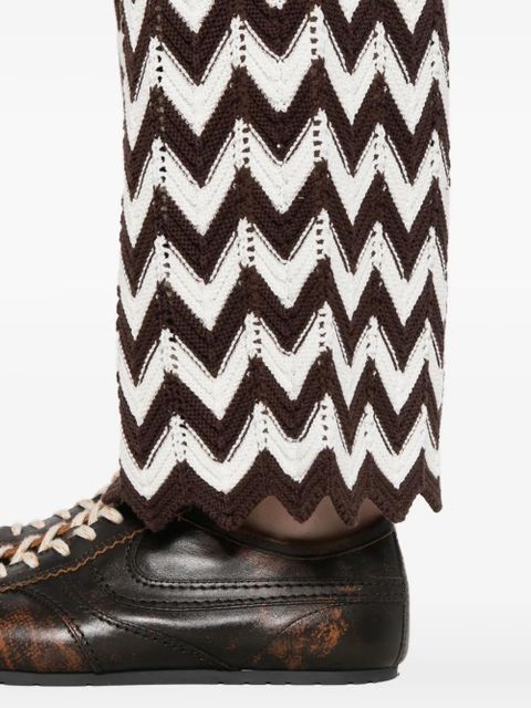 Maje zig zag straight trousers - Brown