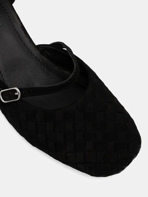 Answear.LAB czółenka zamszowe kolor czarny