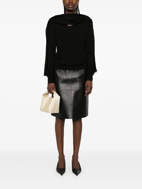 TOTEME panelled leather midi skirt - Black - zdjęcie produktu nr 2