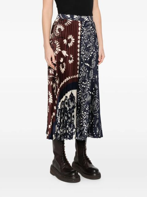 Weekend Max Mara pleated floral-print midi skirt - Blue