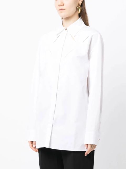 Versace cut-out detail long-sleeve shirt - White