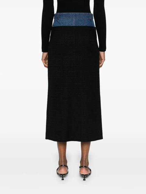 SANDRO panelled midi skirt - Black