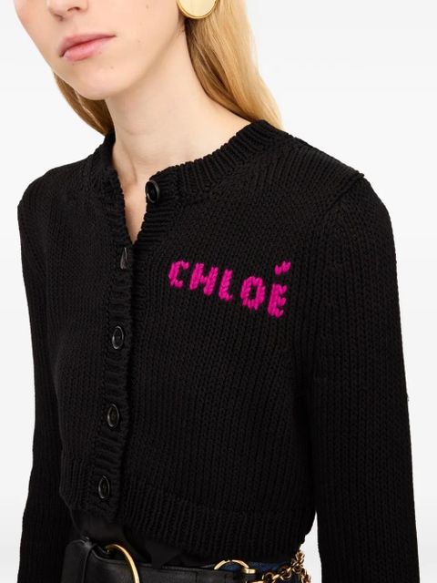 Chloé button knitted cardigan - Black