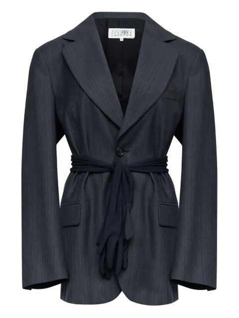 MM6 Maison Margiela pinstripe tie jacket - Grey - zdjęcie produktu nr 1