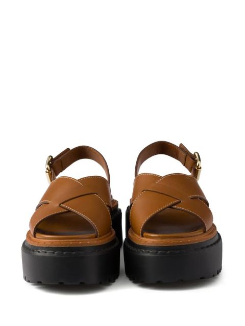 Prada leather sandals - Brown