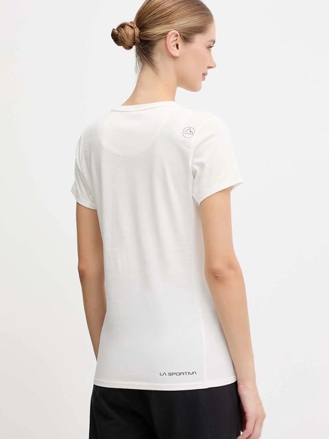 LA Sportiva t-shirt bawełniany Peaks damski kolor beżowy ZACT082