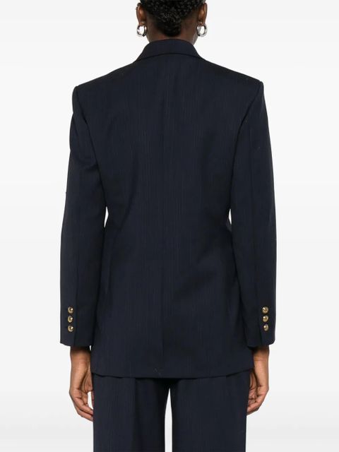 SANDRO pinstripe double-breasted blazer - Blue