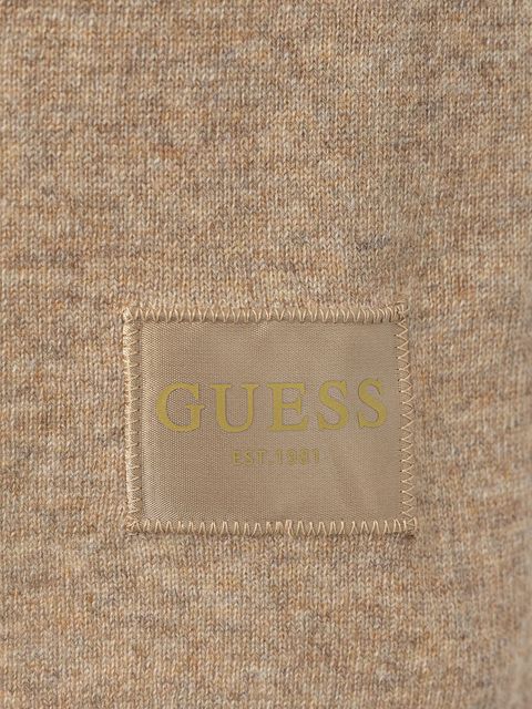 Guess szalik z dodatkiem wełny BRENTON damski kolor beżowy melanżowy AW5437 POL03