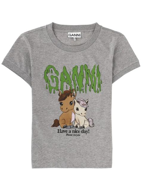 GANNI horse graphic T-shirt - Grey - zdjęcie produktu nr 2