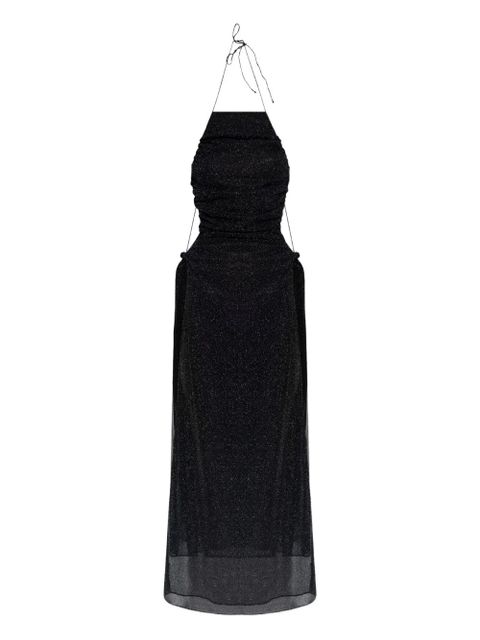 Oséree ruched halterneck maxi dress - Black