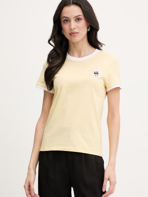 Karl Lagerfeld t-shirt damski bawełniany IKON - zdjęcie produktu nr 2