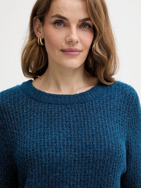 Morgan sweter z domieszką wełny MPAUL damski kolor turkusowy MPAUL