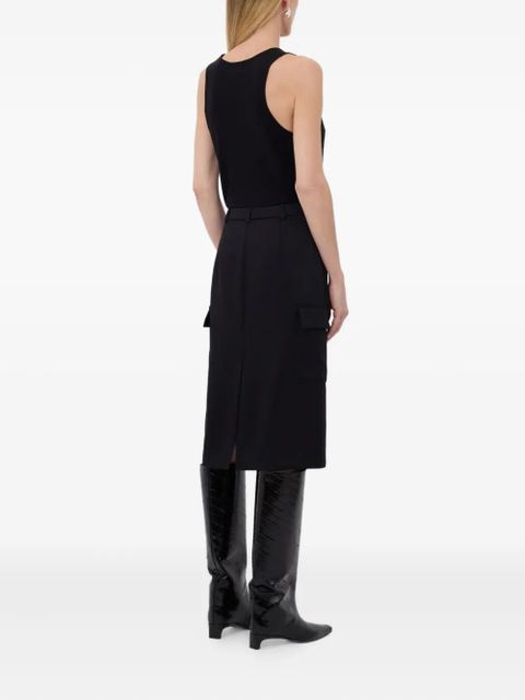LouLou de Saison JASPER cargo-pockets pencil midi skirt - Black