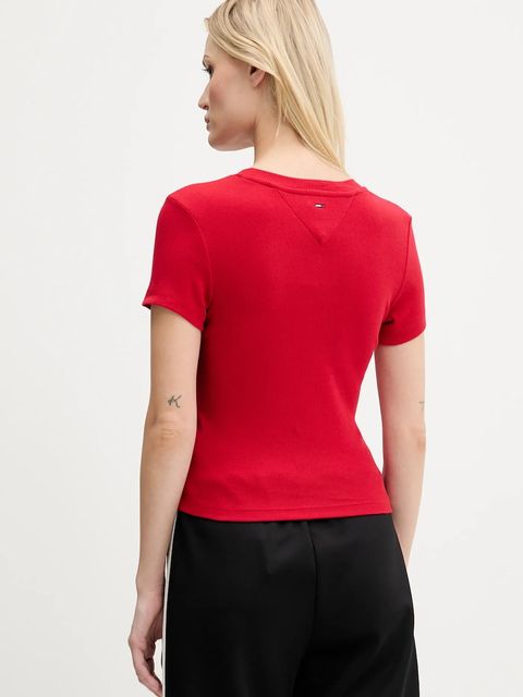 Tommy Jeans t-shirt damski kolor czerwony DW0DW21421 - zdjęcie produktu nr 2