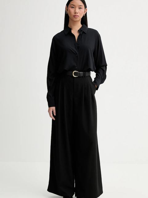 Marc O'Polo spodnie damskie kolor czarny szerokie high waist 5000007912 - zdjęcie produktu nr 2