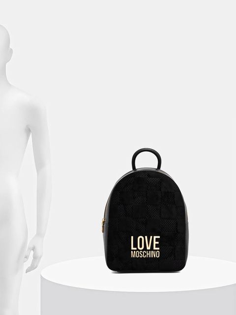 Love Moschino plecak damski kolor czarny duży z aplikacją JC4124PP0NKB100A