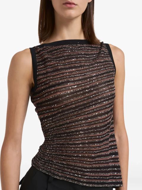 Missoni striped sequin-embellished top - Black