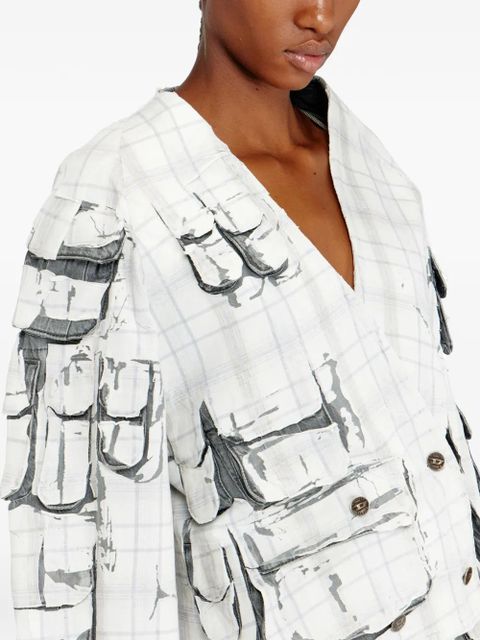 Diesel De-Talbar-Fsi cropped jacket - Grey