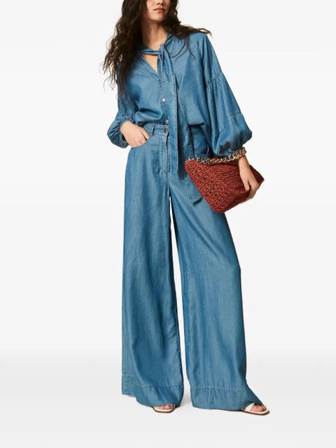 TWINSET balloon-sleeved denim shirt - Blue - zdjęcie produktu nr 2