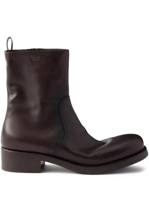 Prada 40mm pull-tab zip boots - Brown - zdjęcie produktu nr 1