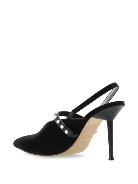 Alexander McQueen crystal-embellished slingback pumps - Black