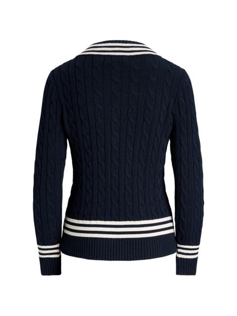 Lauren Ralph Lauren V-neck cotton sweater - Blue - zdjęcie produktu nr 2
