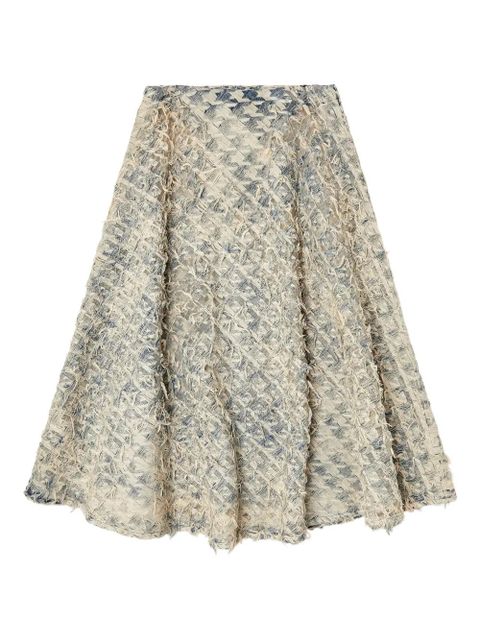 Diesel houndstooth frayed denim skirt - Blue - zdjęcie produktu nr 1