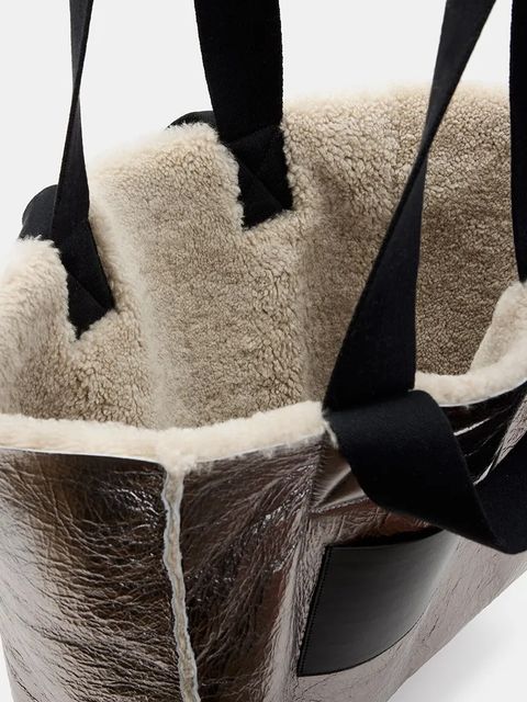 AllSaints torebka skórzana dwustronna IZZY SHEARLING - zdjęcie produktu nr 2