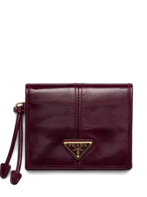 Prada Soft Lux patent-leather logo-plaque wallet - Red - zdjęcie produktu nr 1