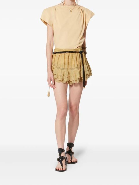 MARANT ÉTOILE Puria ruffled shorts - Yellow