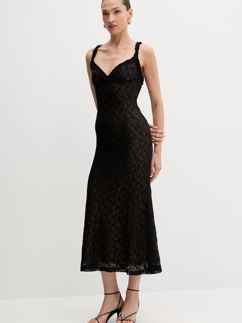 Bardot sukienka kolor czarny maxi rozkloszowana 59964DB - zdjęcie produktu nr 1