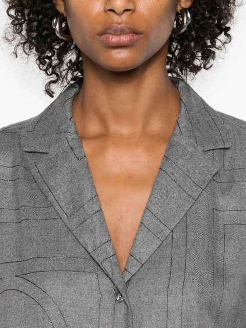 TOTEME monogram flannel shirt - Grey