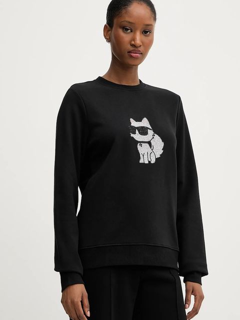 Karl Lagerfeld bluza IKON damska kolor czarny z nadrukiem A3W20066 - zdjęcie produktu nr 1