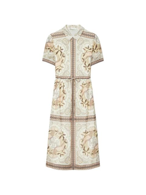 Tory Burch cinched cotton zip dress - Neutrals - zdjęcie produktu nr 1